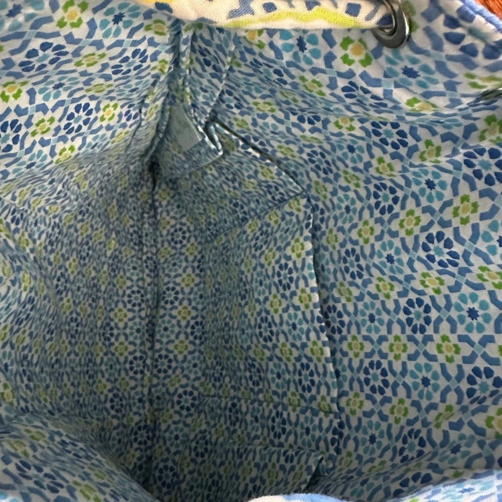 Vera Bradley Drawstring Cinch Backpack Blue Green Purple‎ Paisley - Picture 5 of 8